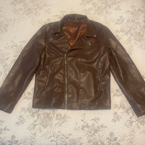 Brown Faux Leather Jacket